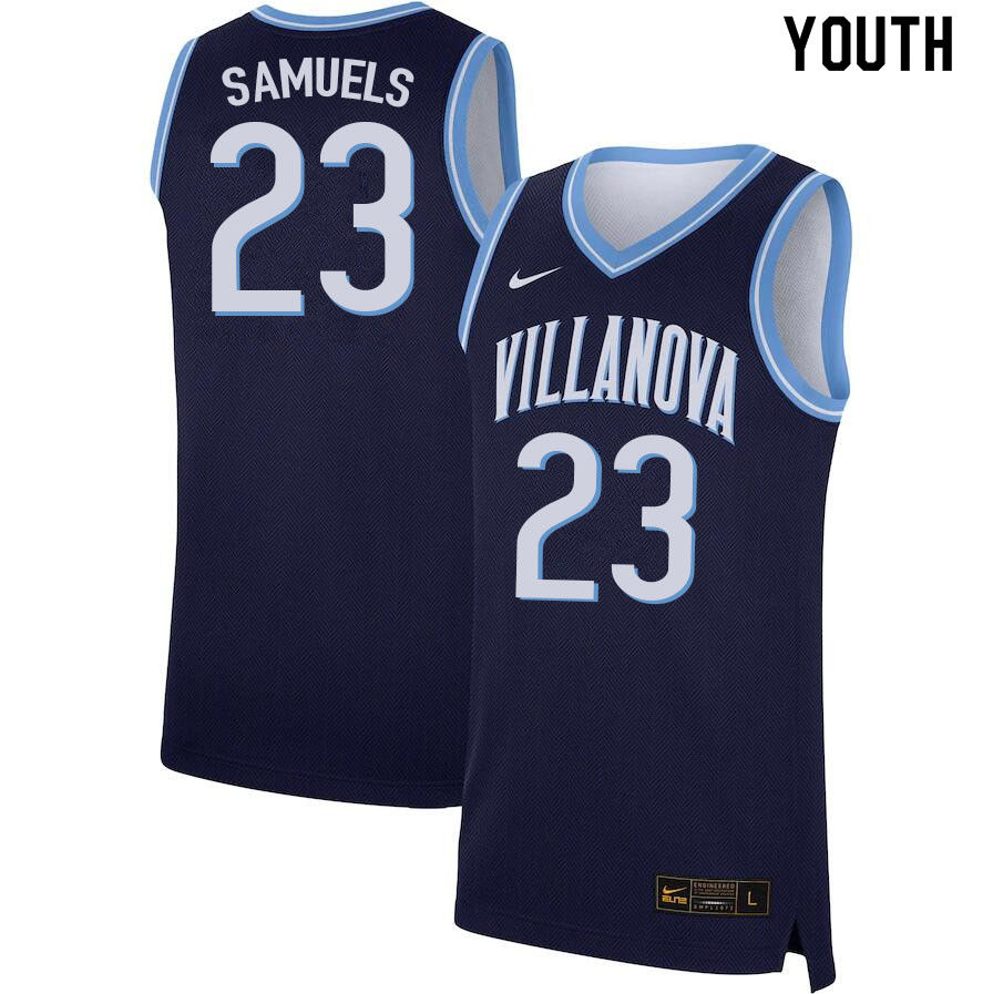 Youth #23 Jermaine Samuels Villanova Wildcats College Basketball Jerseys Sale-Navy - Click Image to Close